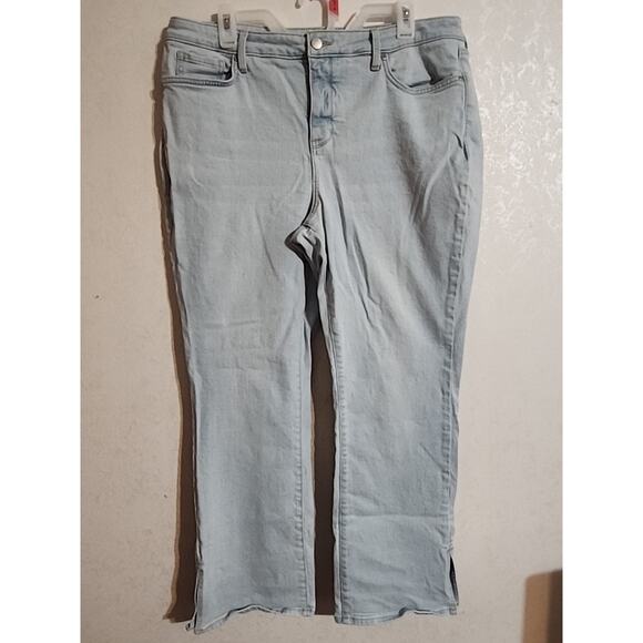 NYDJ Barbara Fit is Everything Light Washed Jean Stretch sz 16 Slit Bootcut - Picture 1 of 8